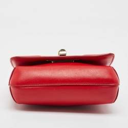 Lanvin Red Leather Mini Happy Crossbody Bag