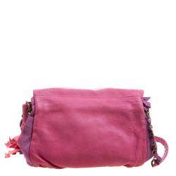 Pre Owned Lanvin Pink Leather and Fabric Shoulder Bag