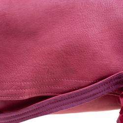Pre Owned Lanvin Pink Leather and Fabric Shoulder Bag