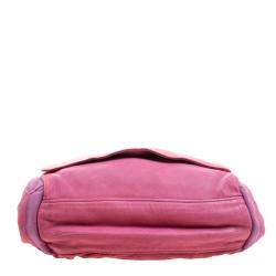Pre Owned Lanvin Pink Leather and Fabric Shoulder Bag