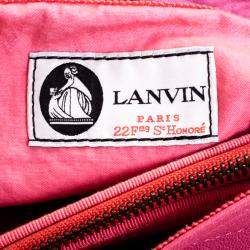 Pre Owned Lanvin Pink Leather and Fabric Shoulder Bag