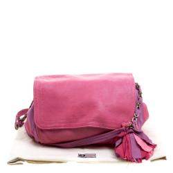 Pre Owned Lanvin Pink Leather and Fabric Shoulder Bag