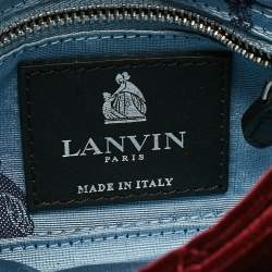 Lanvin Burgundy Quilted Velvet Small Sugar Shoulder Bag