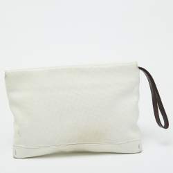 Lanvin White Leather Miss Sartorial Wristlet Clutch