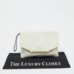 Lanvin White Leather Miss Sartorial Wristlet Clutch