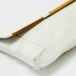 Lanvin White Leather Miss Sartorial Wristlet Clutch