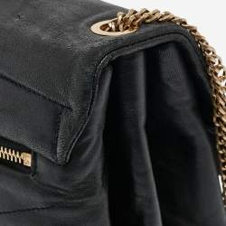 Lanvin Black Leather Sugar Flap Bag