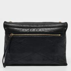 Lanvin Black Leather Sugar Flap Bag