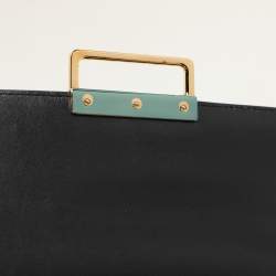 Lanvin Black Leather and Python Small Jiji Shoulder Bag