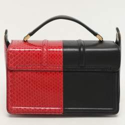 Lanvin Black Leather and Python Small Jiji Shoulder Bag