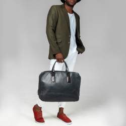 Lanvin Navy Blue Leather Briefcase