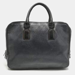 Lanvin Navy Blue Leather Briefcase