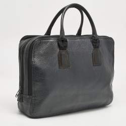 Lanvin Navy Blue Leather Briefcase
