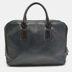 Lanvin Navy Blue Leather Briefcase