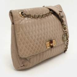 Lanvin Beige Quilted Leather Happy Shoulder Bag