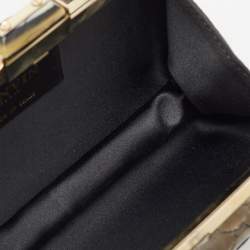 Lanvin Metallic Dark Brown Python Frame Clutch
