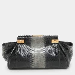Lanvin Black/Grey Python Clutch