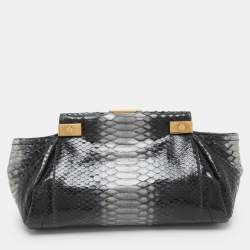Lanvin Black/Grey Python Clutch
