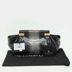 Lanvin Black/Grey Python Clutch