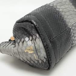 Lanvin Black/Grey Python Clutch