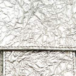 Pre Owned Lanvin Silver Foil Leather Crackled Mini Crossbody Bag