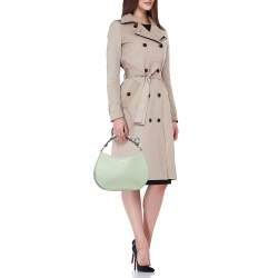 Pre Owned Lanvin Sage Green Leather Cat Handle Hobo