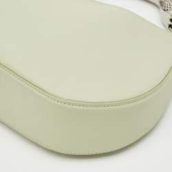 Pre Owned Lanvin Sage Green Leather Cat Handle Hobo