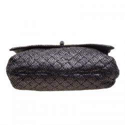 Pre Owned Lanvin Metallic Grey Quilted Ceramic Effect Leather Happy Shoulder Bag