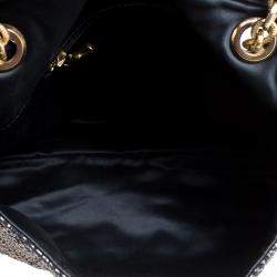 Pre Owned Lanvin Metallic Grey Quilted Ceramic Effect Leather Happy Shoulder Bag