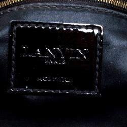 Pre Owned Lanvin Metallic Grey Quilted Ceramic Effect Leather Happy Shoulder Bag