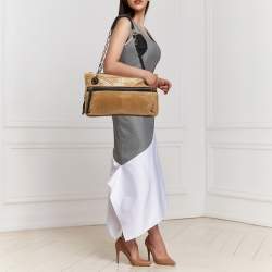 Pre Owned Lanvin Beige/Black Python and Leather Amalia Shoulder Bag