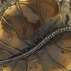 Pre Owned Lanvin Green Python Leafy Box Clutch