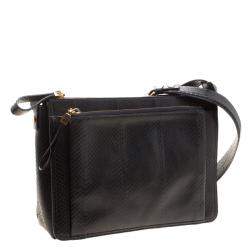 Lanvin Black Python Shoulder Bag