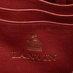 مملوكة مسبقًا محفظة بسلسلة لانفان جلد أحمر سكر