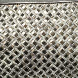 Pre Owned حقيبة كلتش لانفان جلد لامع رمادي مخملي منسوج بسلسلة