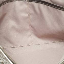 Pre Owned حقيبة كلتش لانفان جلد لامع رمادي مخملي منسوج بسلسلة