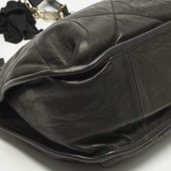 Pre Owned حقيبة كتف لانفان أمالي جلد مبطن أسود