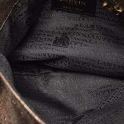 Pre Owned Lanvin Happy Metallic Lizard Embossed Leather Shoulder Bag