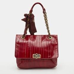 Pre Owned Lanvin Happy Red Eel Leather Shoulder Bag
