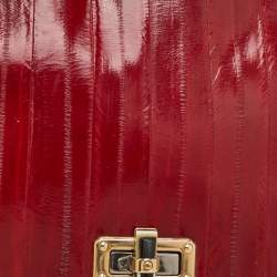Pre Owned Lanvin Happy Red Eel Leather Shoulder Bag