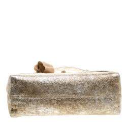 Pre Owned Lanvin Gold Leather Happy Shoulder Bag