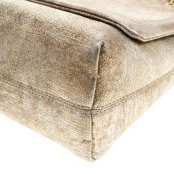 Pre Owned Lanvin Gold Leather Happy Shoulder Bag