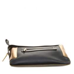 Pre Owned Lanvin Black/Gold Leather Le Jour Clutch