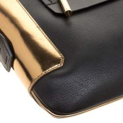 Pre Owned Lanvin Black/Gold Leather Le Jour Clutch