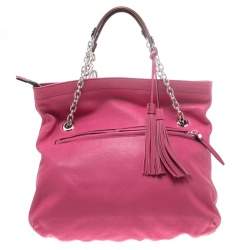 Pre Owned Lanvin Pink Leather Chain Shoulder Bag