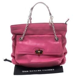 Pre Owned Lanvin Pink Leather Chain Shoulder Bag