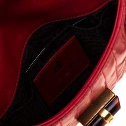 Pre Owned Lanvin Red Quilted Leather Mini Pop Crossbody Bag