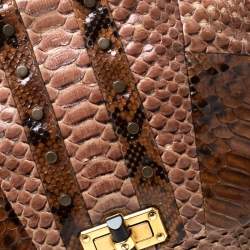 Pre Owned Lanvin Brown Python Happy Shoulder Bag