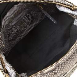 Pre Owned Lanvin Grey Python Sugar Studded Shoulder Bag