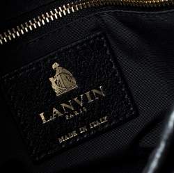 Pre Owned Lanvin Black Leather Sugar Stitch Shoulder Bag